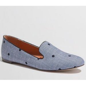 J. Crew Blue Polka Dot Loafers/Flats